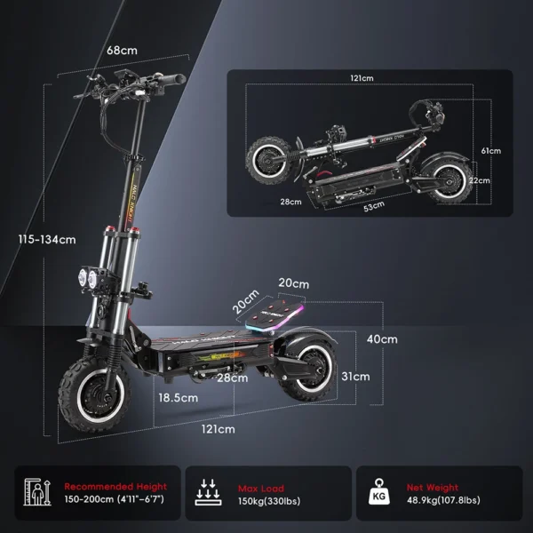 Halo Knight T107 Pro - Trottinette Électrique 6000W Double Moteur
