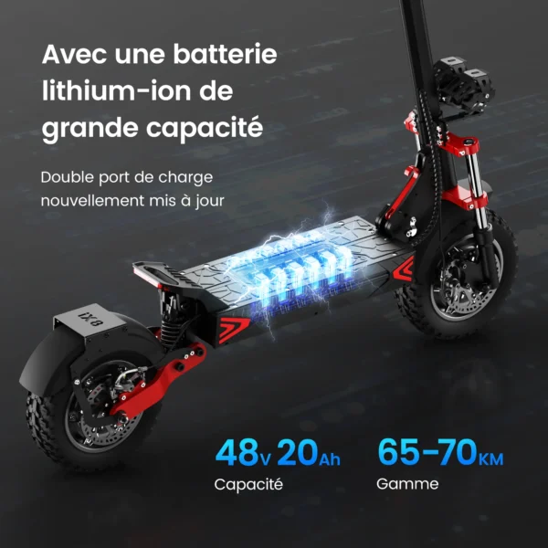 iScooter-iX8-Trottinette-Electrique-2400W-Double-Moteur-Tout-Terrain.webp iScooter iX8 - Trottinette Électrique 2400W Double Moteur